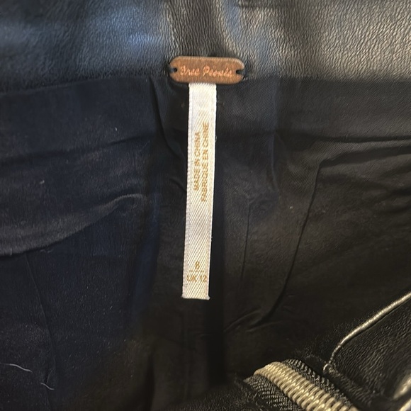 NWT free people faux leather black skirt - Picture 5 of 5